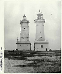 Macquarie Lighthouse [showing original and current lighthouses]